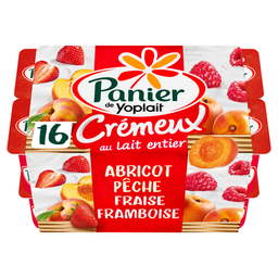 PANIER DE YOPLAIT Iogurte de fruta com leite inteiro cremoso sortido 16 x 125 g