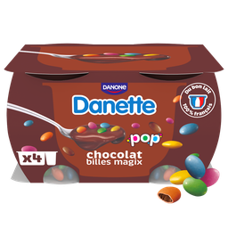DANETTE Chocolate dessert cream with magix balls 4 pots of 120 g