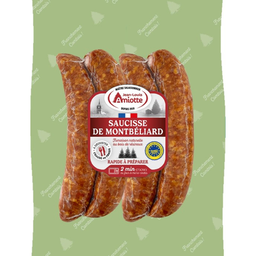 AMIOTTE Saucisse de Montbéliard 4 pièces 400g