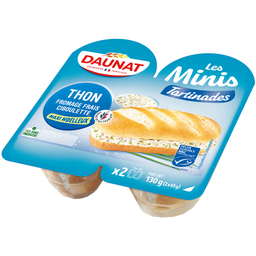 DAUNAT Minis Tartinades Atún Queso Fresco y Cebollino 2x65g