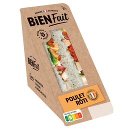 BIEN FAIT Sandwich poulet rôti pain aux 5 graines 160g