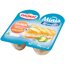 DAUNAT Mini sándwich de salmón, queso crema, pepino, eneldo 130g