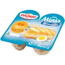 DAUNAT Mini sándwiches huevo, queso fresco y cebollino 130 g