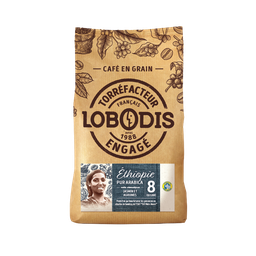 LOBODIS Café en Grano Puro Arábica Equilibrio Intensidad 8 Etiopía IGP 500 g