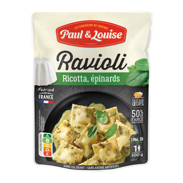 PAUL ET LOUISE Ravioli ricotta épinards sachet express 1 portion 300g