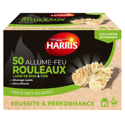 HARRIS Allume-feux Rouleaux Laine de Bois et Cire