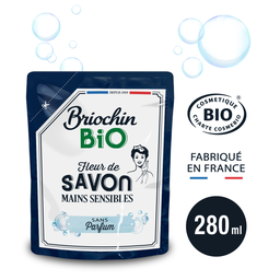 BRIOCHIN Jabón Líquido Recarga Manos Sensibles Sin Perfume Bio 280 ml
