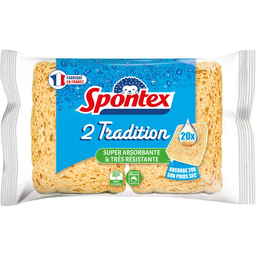 SPONTEX Esponjas Vegetales Super Absorbentes y Muy Resistentes Tradition 2 esponjas