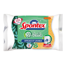 SPONTEX Eponges à Récurer Fibre Re-Belle, le sachet de 2 éponges