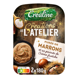 FLORETTE Puré de castañas con un toque de nata fresca 2 x 180 g