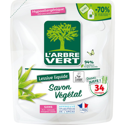 L'ARBRE VERT Recarga Detergente Ecolabel Sabão Vegetal Hipoalergénico 1,53 L