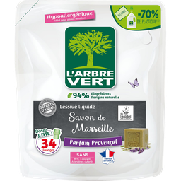 L'ARBRE VERT Recarga Detergente Líquido Sabão de Marselha Aroma Provençal 1.53 L