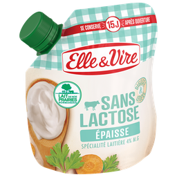 ELLE & VIRE Crème Fraiche Epaisse Légère sans lactose 4% Mat.Gr. ELLE & VIRE