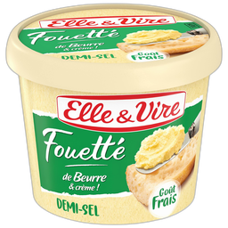 ELLE & VIRE Fouetté de beurre demi-sel 63%MG 130g