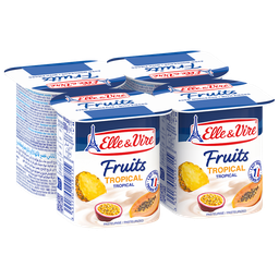 ELLE & VIRE Dessert lacté tropical ELLE&VIRE 4X125g