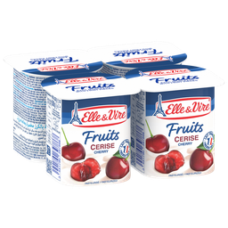 ELLE & VIRE Dessert lacté avec des cerises ELLE & VIRE 4x125g