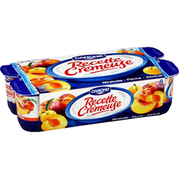 Danone Recette Crémeuse Yaourt Aux Fruits Mirabelle Pêche Abricot 8X125G