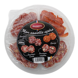 GOURMETS CHARCUTIERS Mon assiette apéro salchichón, chorizo, comté, avellanas 200 g