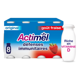 ACTIMEL Yaourt boire aromatisé fraise 8x100 g