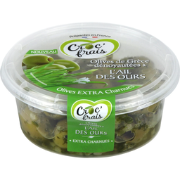 CROC'FRAIS Olive verte dénoyautée l'ail des ours, 150 g