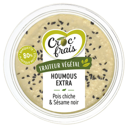 CROC'FRAIS Houmous Extra Pois Chiche & Sésame noir 175 g