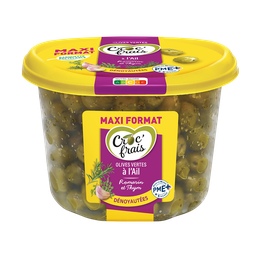 CROC'FRAIS Olives vertes l'ail romarin et thym 500 g