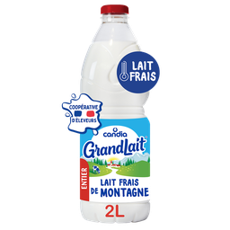 CANDIA Grandlait frais Lait frais de Montagne entier 2 L