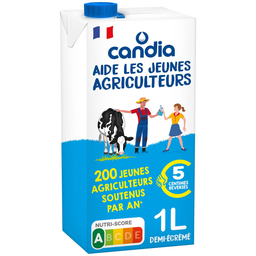 CANDIA Lait Demi-Écrémé Jeunes Agriculteurs 1 L