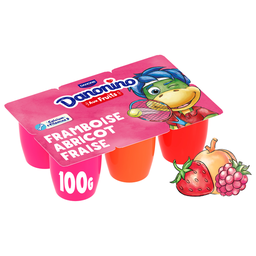 DANONINO Petit Suisse de fruta morango framboesa alperce 6 x 100 g