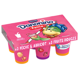 DANONINO Iogurte para beber pêssego/alperce e frutos vermelhos 6 x 100 g