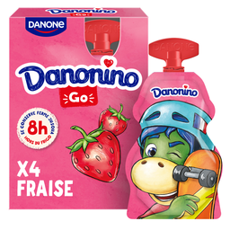 DANONINO Especialidade láctea morango 4 saquetas de 70 g