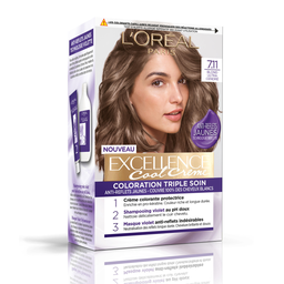 L'Oreal Excellence Cool Crème Coloration Triple Soin 7.11 Blond Ultra Cendré 3 Produits 1 Kit
