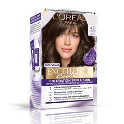 L'Oreal Excellence Cool Crème Coloration Triple Soin 4.11 Châtain Ultra Cendré 1 Kit