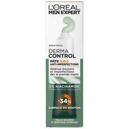 L'Oreal Men Expert Derma Control Pâte S.O.S Anti-Imperfections Pour Peaux Grasses À Tendance Acnéique 45Ml