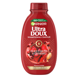 ULTRA DOUX Champú color aceite de argán y arándano cabellos coloreados o con mechas 300 ml