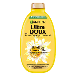 ULTRA DOUX Champú Cabellos Rubios Iluminador Manzanilla y Miel de Flores 600 ml