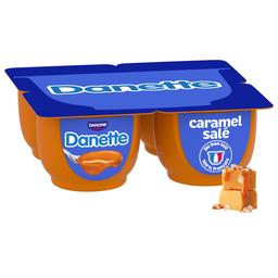 DANETTE Chocolate dessert cream with salted caramel layer 4 pots of 125 g