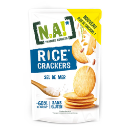 N.A! Biscuits Apéritifs Crackers de Riz au Sel sans Gluten