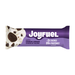 JOYFUEL Barres Chocolatées Blanc Cookie Cream Protéinée