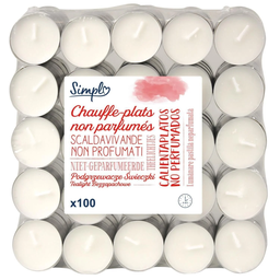 SIMPL Bougie chauffe-plats non parfumés x100