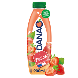 DANAO Boisson pasteurisée jus de fruits et lait fraise 900 ml