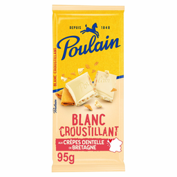 POULAIN Tablete de chocolate branco crocante com crepes dentelle da Bretanha 95 g