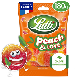 LUTTI Bonbons Peach & Love à la pêche 180 g
