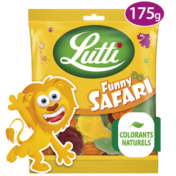 LUTTI Bonbons Funny Safari aux fruits 175 g