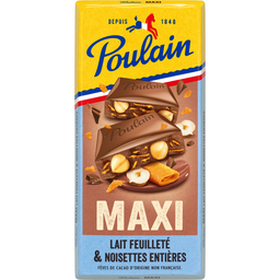 POULAIN Tablete maxi chocolate de leite avelãs e crepes 190 g