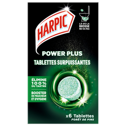 HARPIC Tablettes WC Surpuissantes Power Plus 100% Anti-Tartre Forêt de Pins