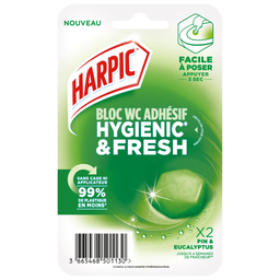 HARPIC Bloc WC Adhésif Pin Eucalyptus Hygienic Fresh