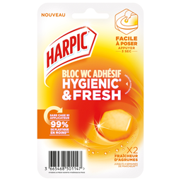 HARPIC Bloc WC Adhésif Fraîcheur Agrumes Hygienic Fresh
