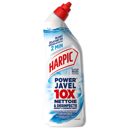 HARPIC Gel WC Désinfectant Power Javel Ultra Blancheur Frais 750 ml