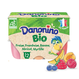 DANONINO Especialidade láctea bio com frutas 12 x 50 g